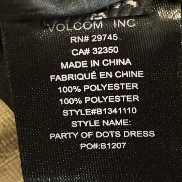 VOLCOM PARTY OF DOTS ONE SHOULDER BLACK DRESS SIZE M/12 - Picture 12 of 12